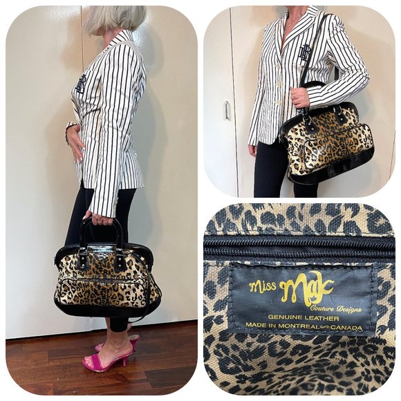 Miss Mak made in Canada Animal Print Leather Bag - Picture 1 of 16